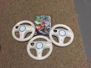 Mario Kart 8 & 3 Steering Wheels for Wii u