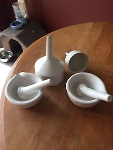 Morter and pestle with strainers