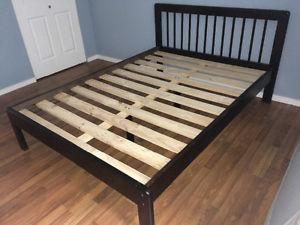 New Solid Wood Frame with Queen Mattress