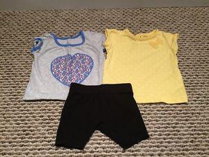Old Navy, George 3-6 month shirts and shorts
