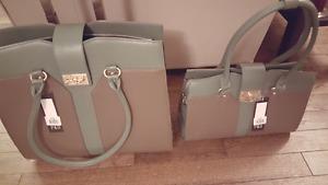 P & D Designs leather luggage and purse set (brand new)!