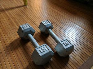 Pair for 15lb hex weights for sale