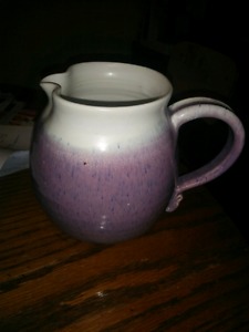 Purple handmade pottery jug