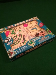 Puzzle with battery operated ice cream truck for tracks