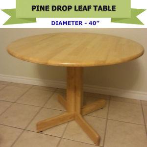 SOLID WOOD PINE DROP LEAF TABLE WITH OPTIONAL SURFACE SIZES