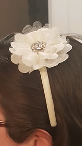 Small White flower headband - Wedding