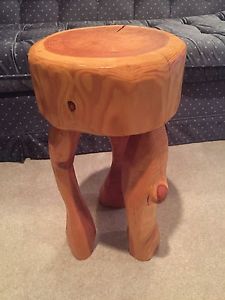 Solid Douglas Fir Stool - Cut with Chainsaw