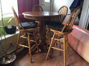 Solid Wood Bar Table and Chair set