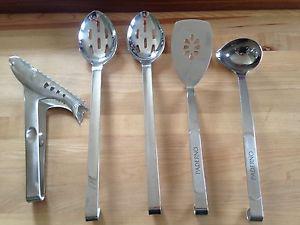 Stainless steel serving utensils