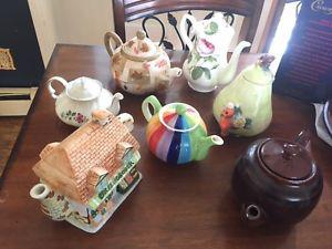 Teapot collection including fine bone china, 7 Wild Horse