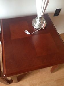 Two End Tables and Two Lamps