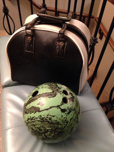 Vintage bowling ball and Case