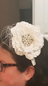 White flower headband - Wedding