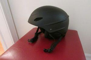 black ski helmet with built-in speakers