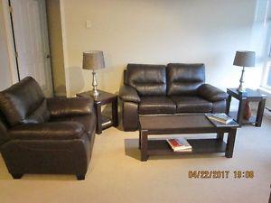 leather loveseat and chair