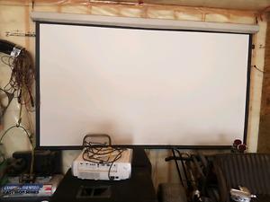 131 inch screen and projector