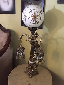 2 antique bronze Italian lamps