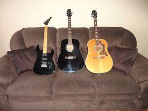 3 guitars good cond beginners