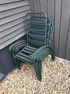 4 metal framed exterior chairs