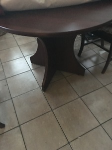 42 inch round kitchen table cherry wood color