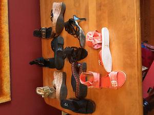 6 pairs of summer shoes $25