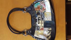 Black and colorful patchwork purse