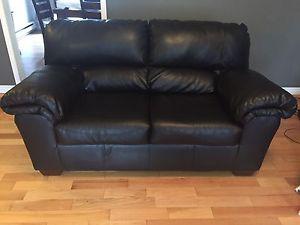 Bonded leather loveseat