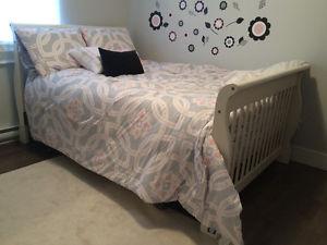Double Box spring, headboard, footboard and rails