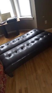 Futon leather couch great condition
