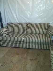 Green Striped Couches