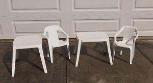 Kids outdoor patio set - 2 chairs and two tables