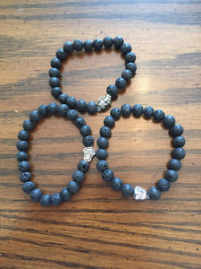 Lava Bead Bracelet w/Buddha Head Charm