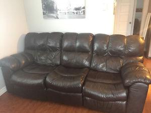 Leather Reclining Couch For Sale