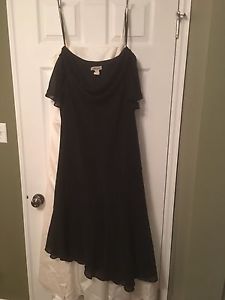 Long black angled dress