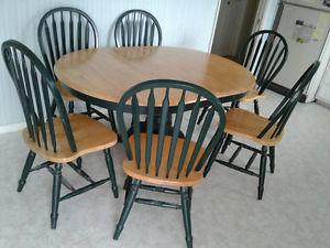 %%% OAK table, 6 chairs