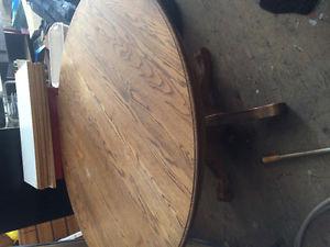 Oak table & 6 chairs