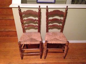 Old French wooden kitchen chairs for sale