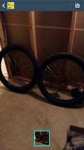 Pair of wide tires