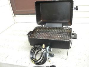 Portable barbecue c/w 10 ft. gas hose and stand