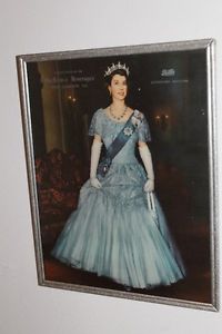 Silver framed pic of Queen E 2nd