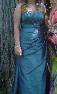 Size 14 teal prom dress for sale