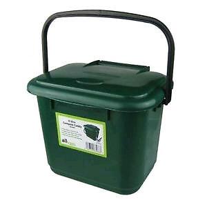 Small Green Food/ Compost Bin with handle