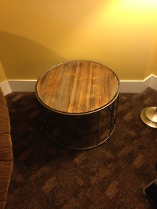 Small metal and wood coffee table