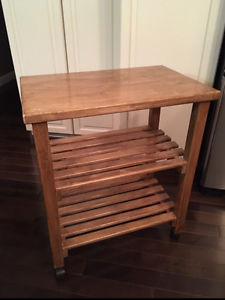 Solid Wood, 3 Tier, Wheeled Cart