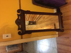 Solid cherry wood mirror
