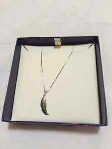 Sterling Silver and Diamond Leaf Necklace