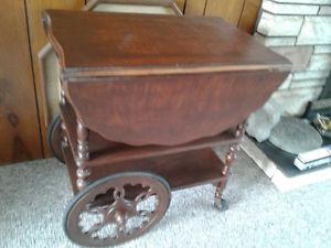 %%% TEA CART solid walnut