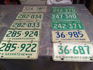 Vintage licence plates