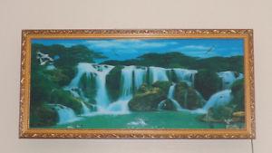 Vtg LARGE Waterfall Lighted Sound MOTION Picture