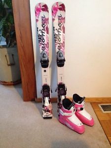 Youth skis and boots